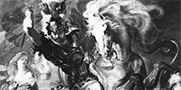 black and white large prints with st george slaying the dragon painting